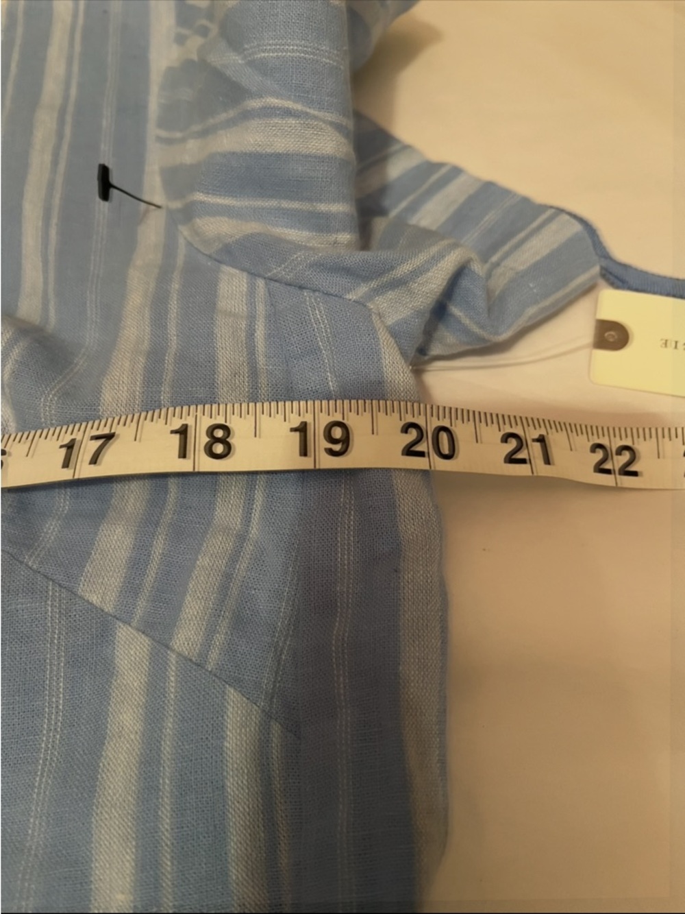 NWT Anthropologie size 12 linen blend mini dress in blue stripe - Picture 9 of 11